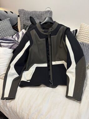 Harley-Davidson Women's Black, White & Olive Riding Jacket